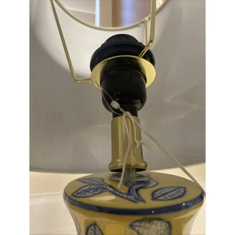 Brooks Brothers Yellow & Blue Floral Table Lamp